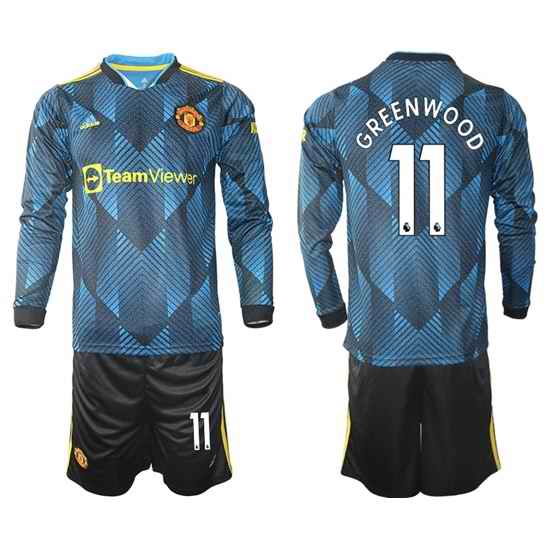 Men Manchester United Long Sleeve Soccer Jerseys 551